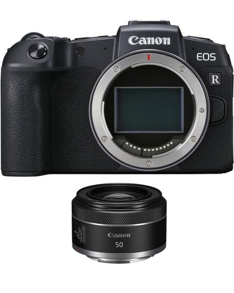 كاميرا كانون EOS RP اطار كامل بدون مرآة هيكل فقط (EOSRP-BD) + عدسة كانون RF 50mm F1.8 STM