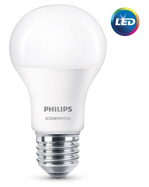 Philips LED Non Dimmable Bulb A60 8 W E27  6500K/3000K opal white