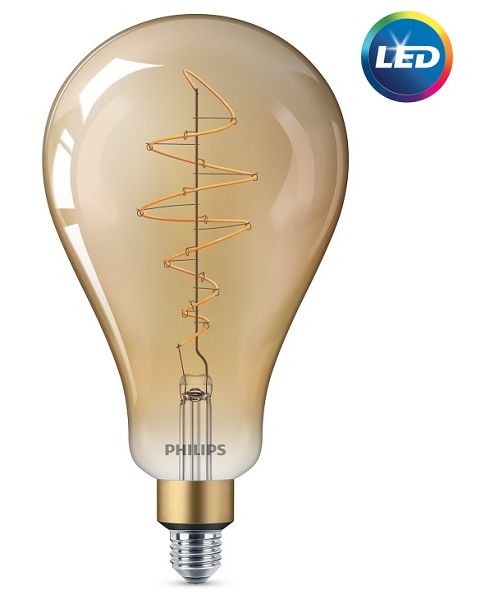 Philips LED Dimmable Giant Vintage Light Bulb7-40W E27 A160 Gold 1800K