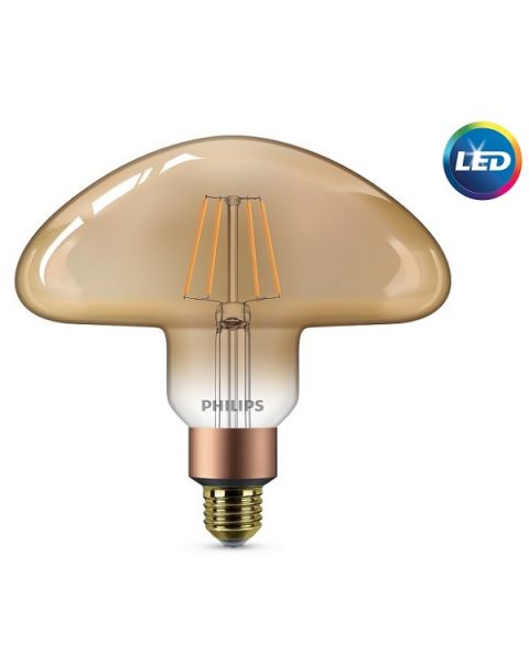 Philips LED Dimmable Giant Vintage Light Bulb 7-40W Mushroom E27 1800K GOLD 1800K