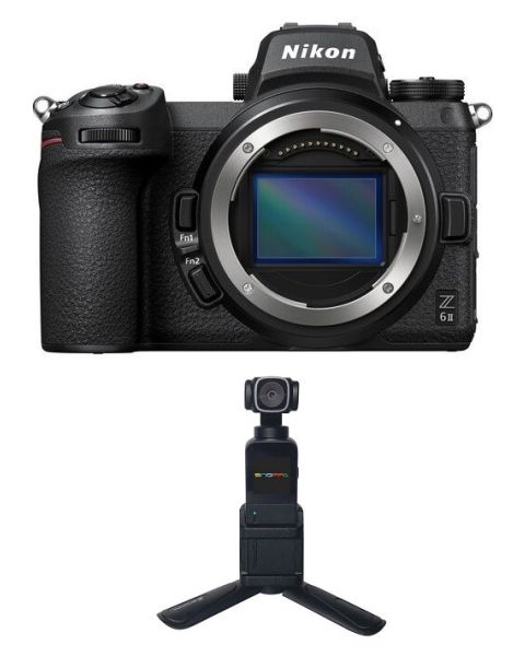 كاميرا نيكون Z6 ii اطار كامل بدون مرآة (VOA060AM) هيكل فقط + بينرو جيمبال كاميرا  Vmate مع قاعدة Vmate+ بطاقة عضوية