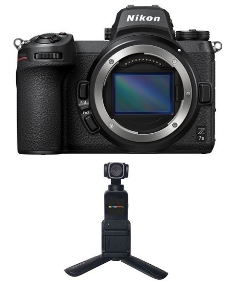 نيكون Z7ii كاميرا هيكل فقط (VOA070AM) + بينرو جيمبال كاميرا Snoppa Vmate مع قاعدة Vmate + بطاقة عضوية