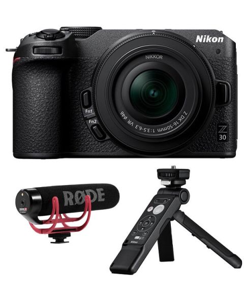 Nikon Z30 Mirrorless Camera Kit With 16-50mm f/3.5-6.3 VR wide-angle Zoom Lens + RODE Video Microphone + ML-7 Remote Control + Smallrig Grip (VOK110XM)