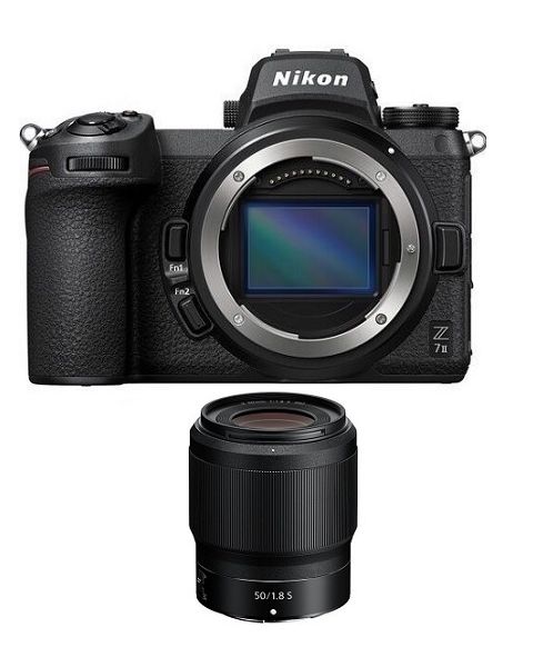 نيكون Z7ii كاميرا هيكل فقط (VOA070AM) + عدسة نيكون  50 مم f/1.8 S +بطاقة عضوية