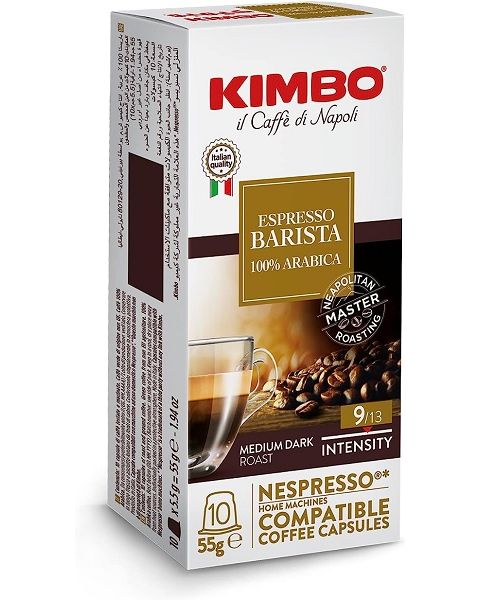 Kimbo Espresso Barista 100% Arabica Capsules - Nespresso Compatible, 10 capsules (KIMBO ARABICA BARISTA)