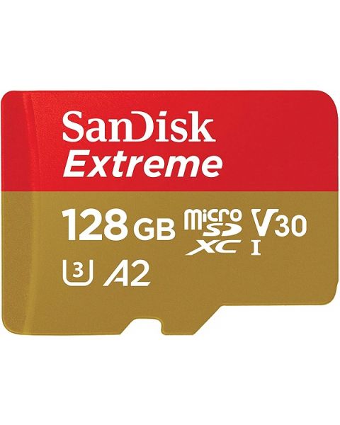 SanDisk Extreme microSD card for Mobile Gaming 128GB + RescuePRO Deluxe 160MB/s A2 C10 V30 UHS-I U3 (SDSQXA1-128G-GN6GN)