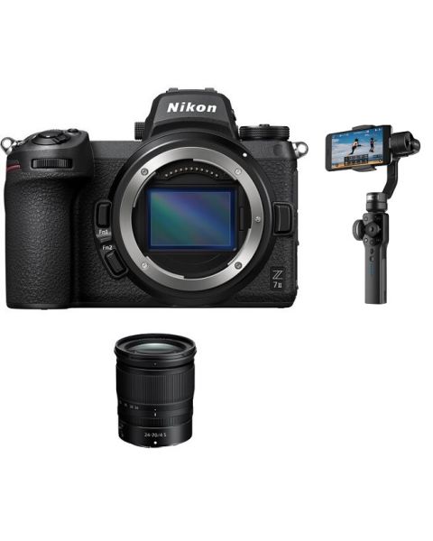 Nikon Z7ii Camera Body Only + Nikon 24-70mm f/4 S Lens + Zhiyun SMOOTH 4 3-axis Handheld Gimbal Stabilizer + NPM Card (VOA070AM)