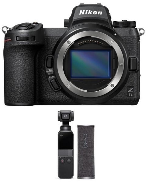 نيكون Z7ii كاميرا هيكل فقط + كاميرا DJI أوسمو بوكيت + شاحن اوسمو بوكيت + بطاقة عضوية (VOA070AM)